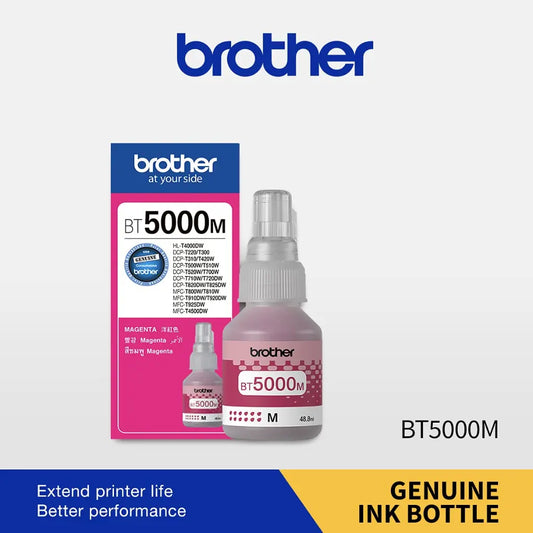 Brother BT5000M Magenta Original Ink Bottle High‑Yield 5000 Pages Compatible with Brother InkTank Printers-tpstech.in