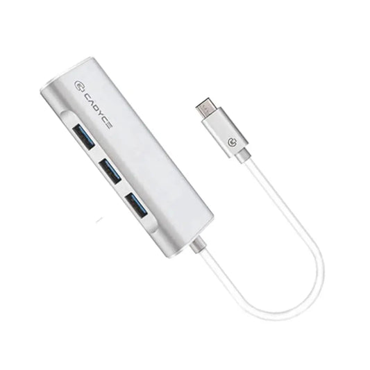 Cadyce CA-C3HE USB-C to 3-Port USB 3.0 Hub with Gigabit Ethernet Adapter-tpstech.in