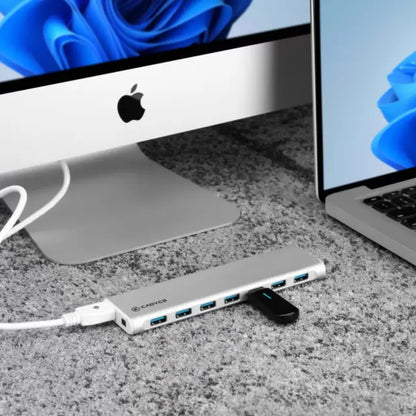 Cadyce CA-C7H USB-C to USB 3.0 7-Port Hub with 2.4A Charging Port-tpstech.in