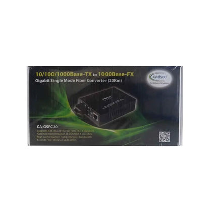 Cadyce CA-GSFC20 Gigabit Ethernet to Fiber Media Converter Up to 20Km-tpstech.in