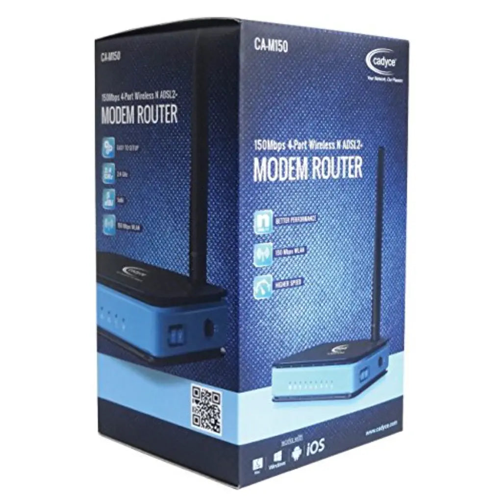 Cadyce CA-M150 150Mbps Wireless N ADSL2+ Modem Router with 4 LAN Ports-tpstech.in