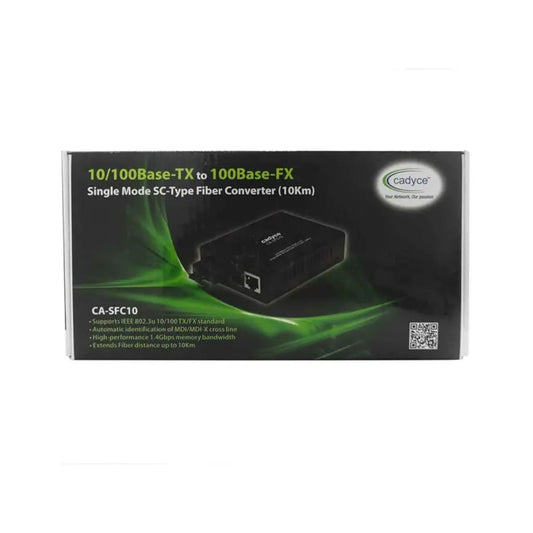 Cadyce CA-SFC10 10/100Base-TX to 100Base-FX Single-Mode SC Fiber Converter-tpstech.in