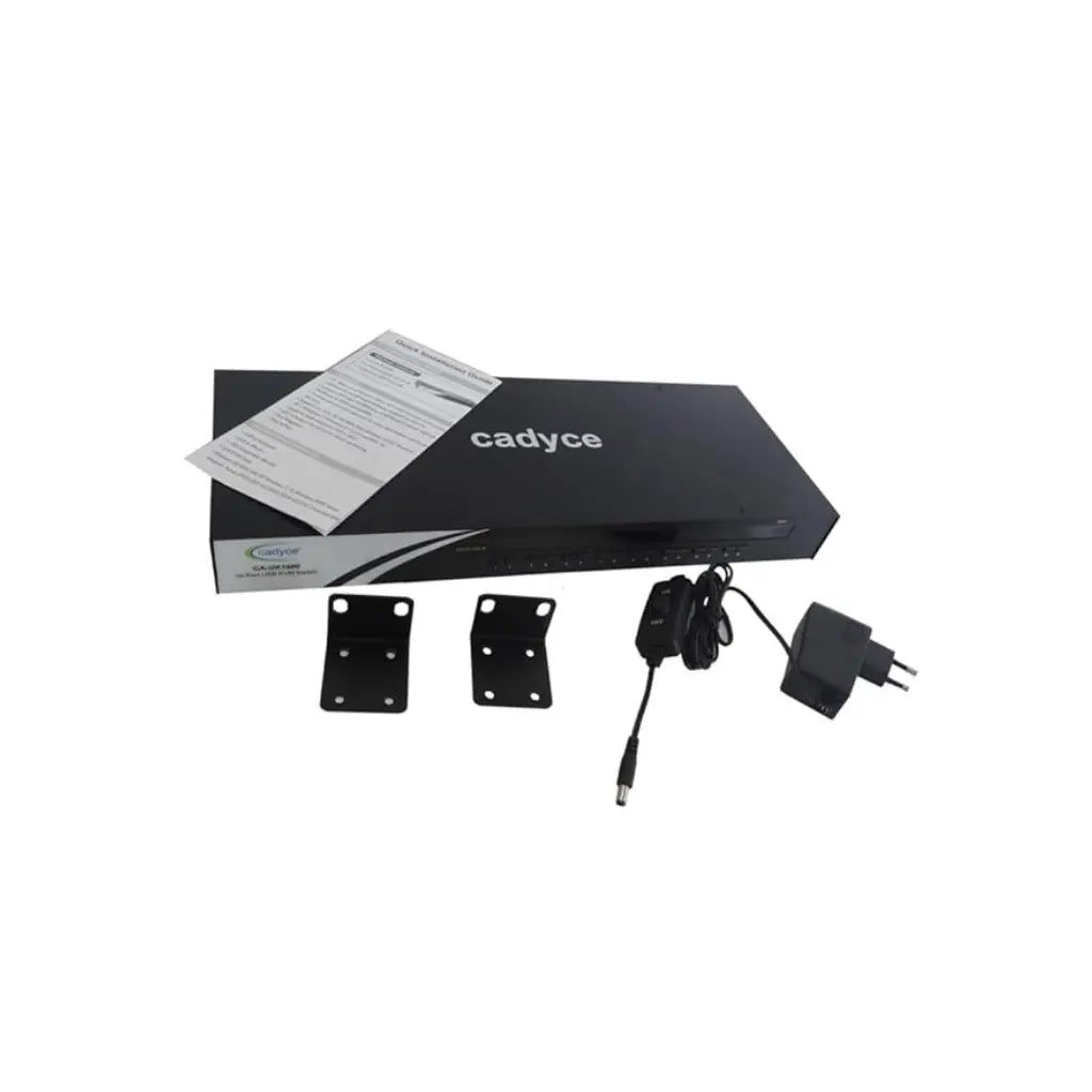 Cadyce CA-UK1600 16-Port Rackmount USB & PS/2 KVM Switch with VGA Console-tpstech.in