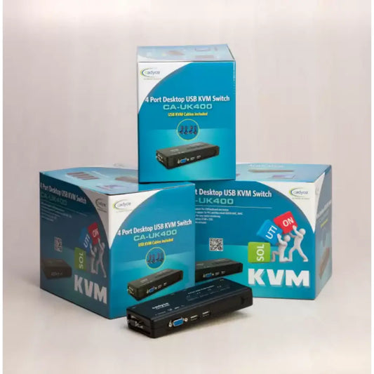 Cadyce CA-UK400 4-Port USB KVM Switch with VGA Support up to 2048×1536-tpstech.in