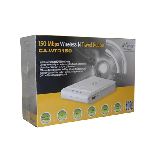 Cadyce CA-WTR150 150Mbps Wireless N Travel Router with Built-in Battery-tpstech.in