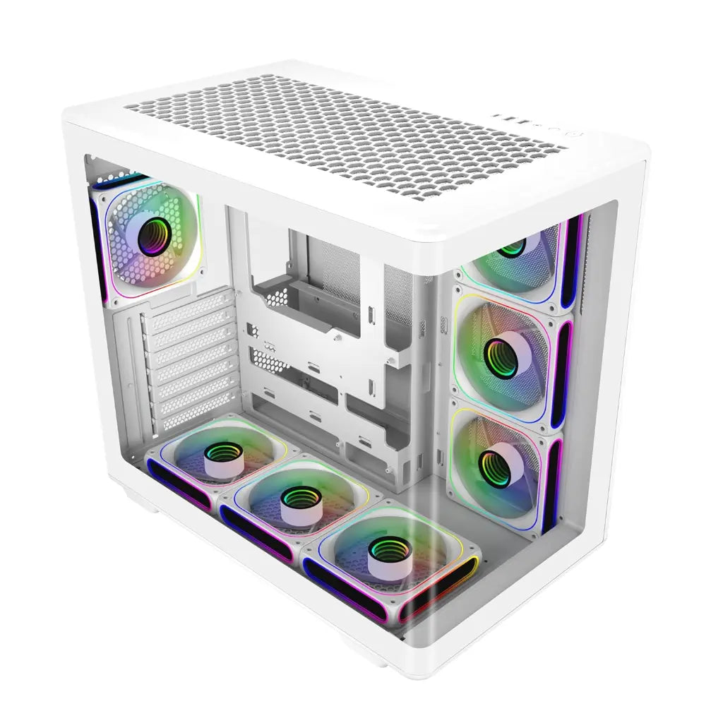 Cooler Master Elite 600 Tempered Glass ATX Mid‑Tower Computer Case - White-tpstech.in
