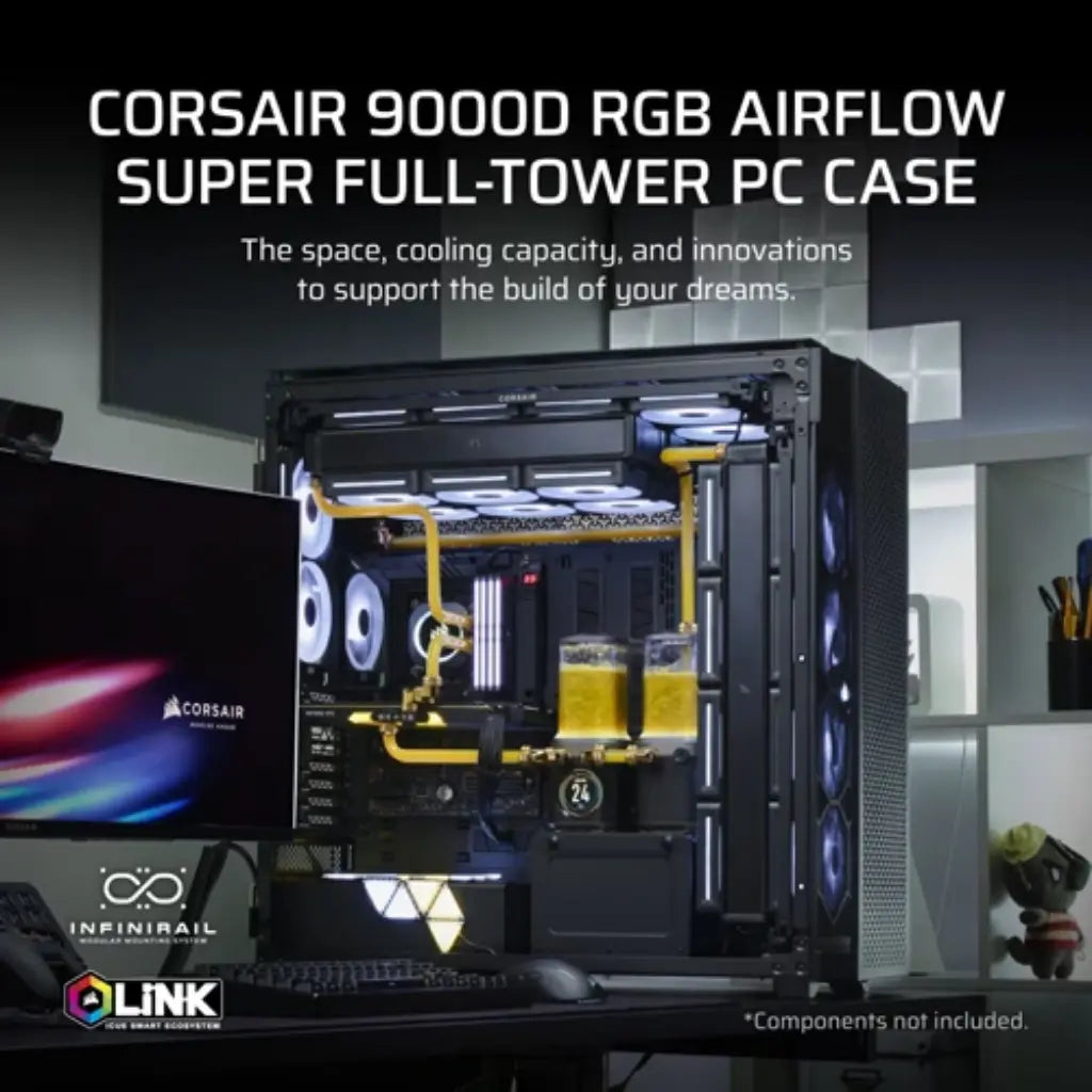 Corsair 9000D RGB Airflow Super Full Tower PC Case with Tempered Glass-tpstech.in