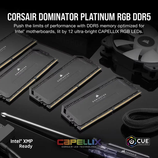 Corsair Dominator Platinum RGB 32GB (2x16GB) DDR5 RAM 7000MHz CL34 Desktop Memory Kit – Black-tpstech.in