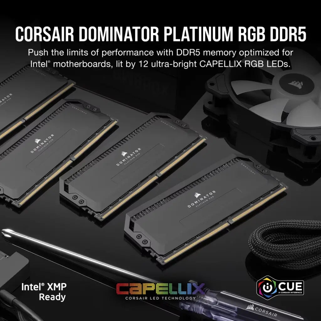 Corsair Dominator Platinum RGB 32GB (2x16GB) DDR5 RAM 7000MHz CL34 Desktop Memory Kit – Black-tpstech.in