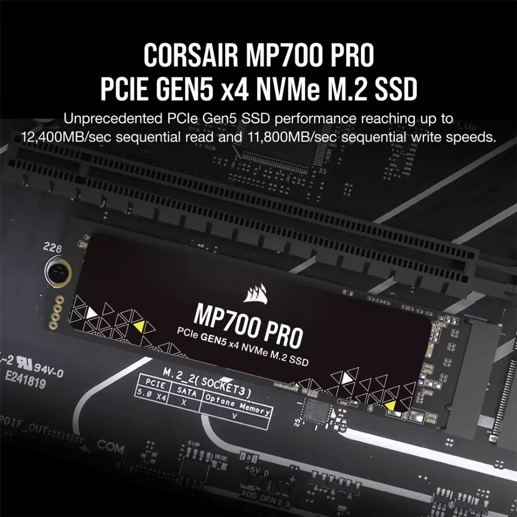 Corsair MP700 Pro 1TB PCIe Gen5 x4 NVMe 2.0 M.2 Internal SSD-tpstech.in