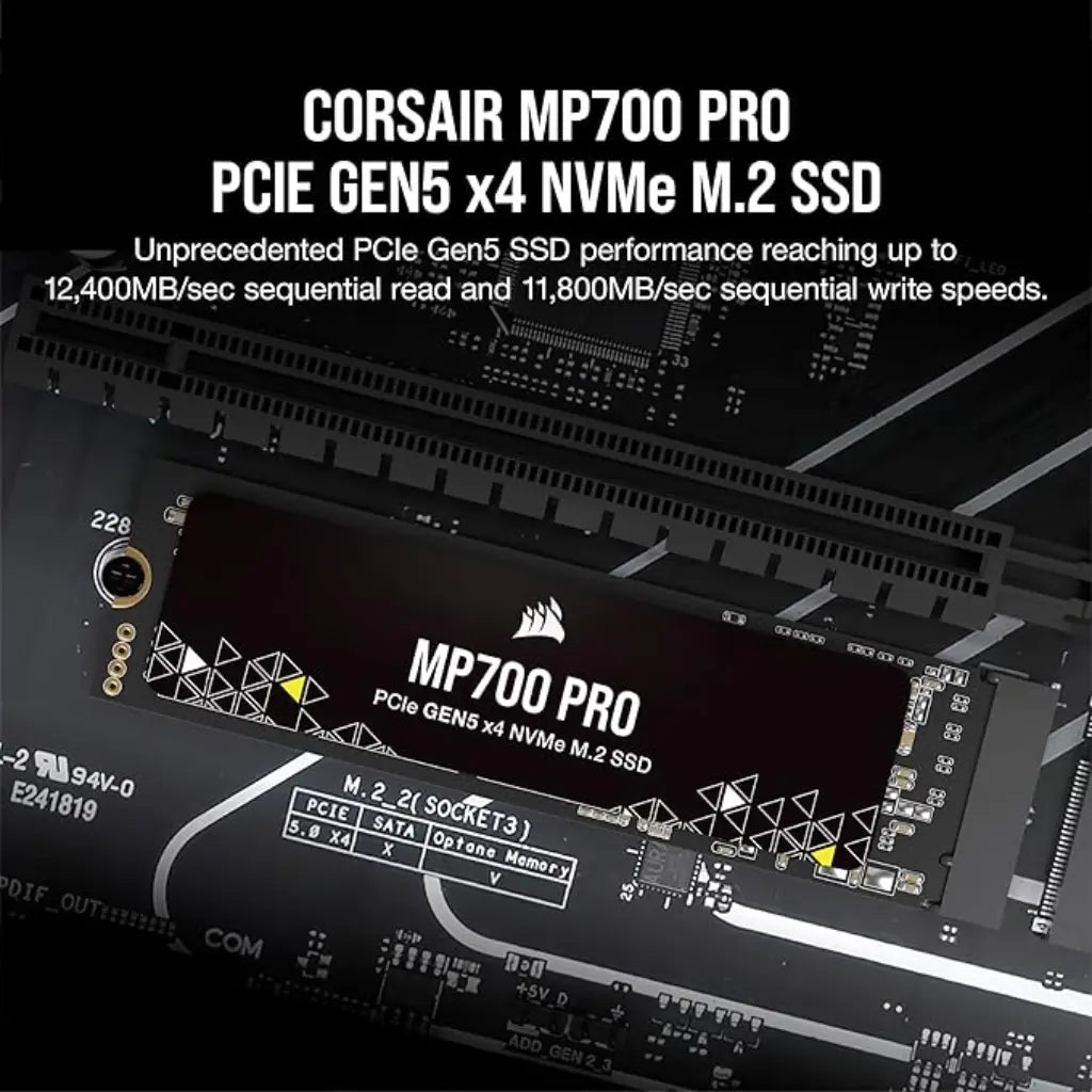 Corsair MP700 Pro 2TB PCIe Gen5 x4 NVMe 2.0 M.2 Internal SSD-tpstech.in