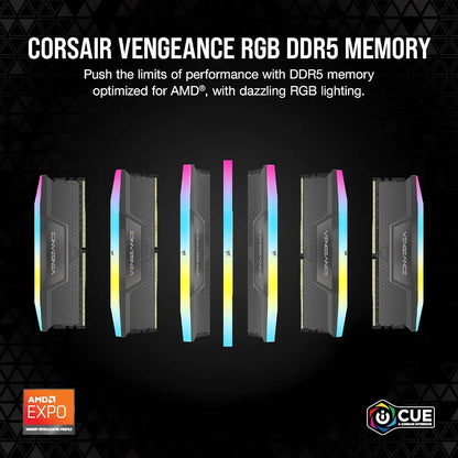 Corsair Vengeance RGB 64GB (2x32GB) DDR5 RAM 6000MHz CL30 Desktop Memory-tpstech.in
