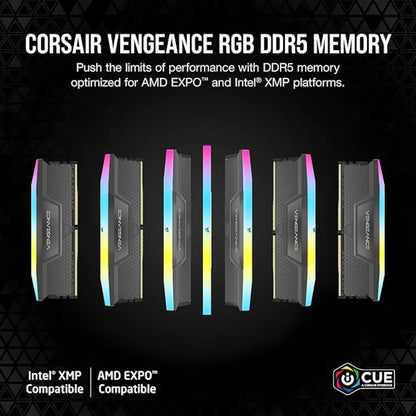Corsair Vengeance RGB 96GB (48GBx2) DDR5 RAM 6000MHz CL30 288-Pin Desktop Memory-tpstech.in