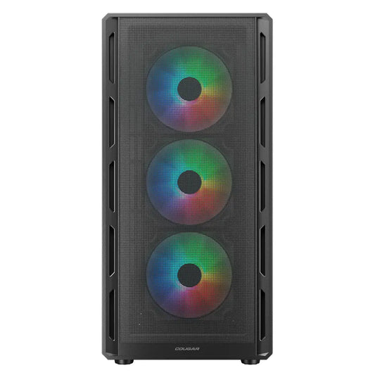 Cougar Airface Pure RGB Mid Tower ATX Computer Case Compact Design with Ultra‑Slim Ventilated Front Panel and 4 RGB Fans-tpstech.in