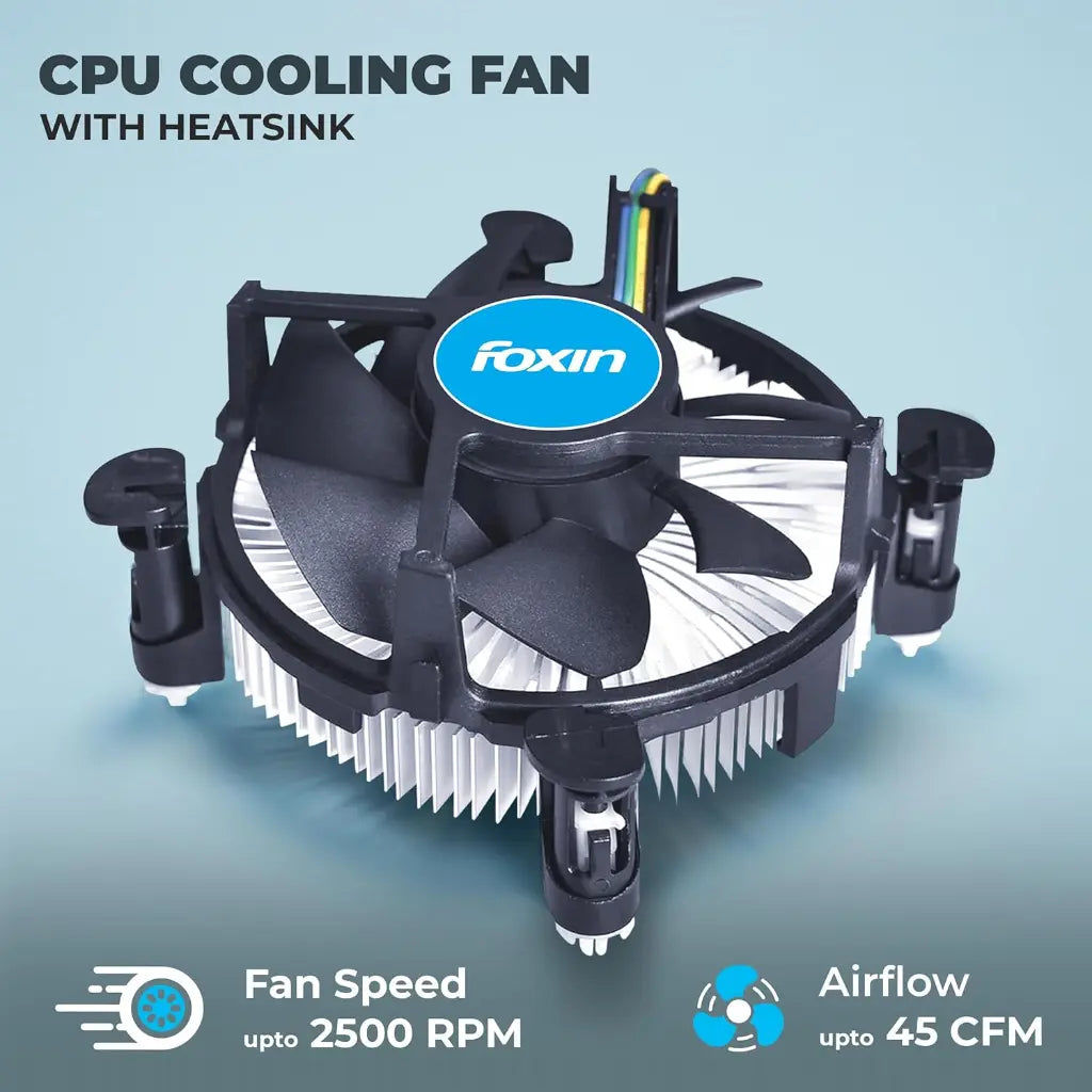 Foxin FCF 001 CPU Cooling Fan 90mm RGB Hydramatic Bearing 2500 RPM-tpstech.in