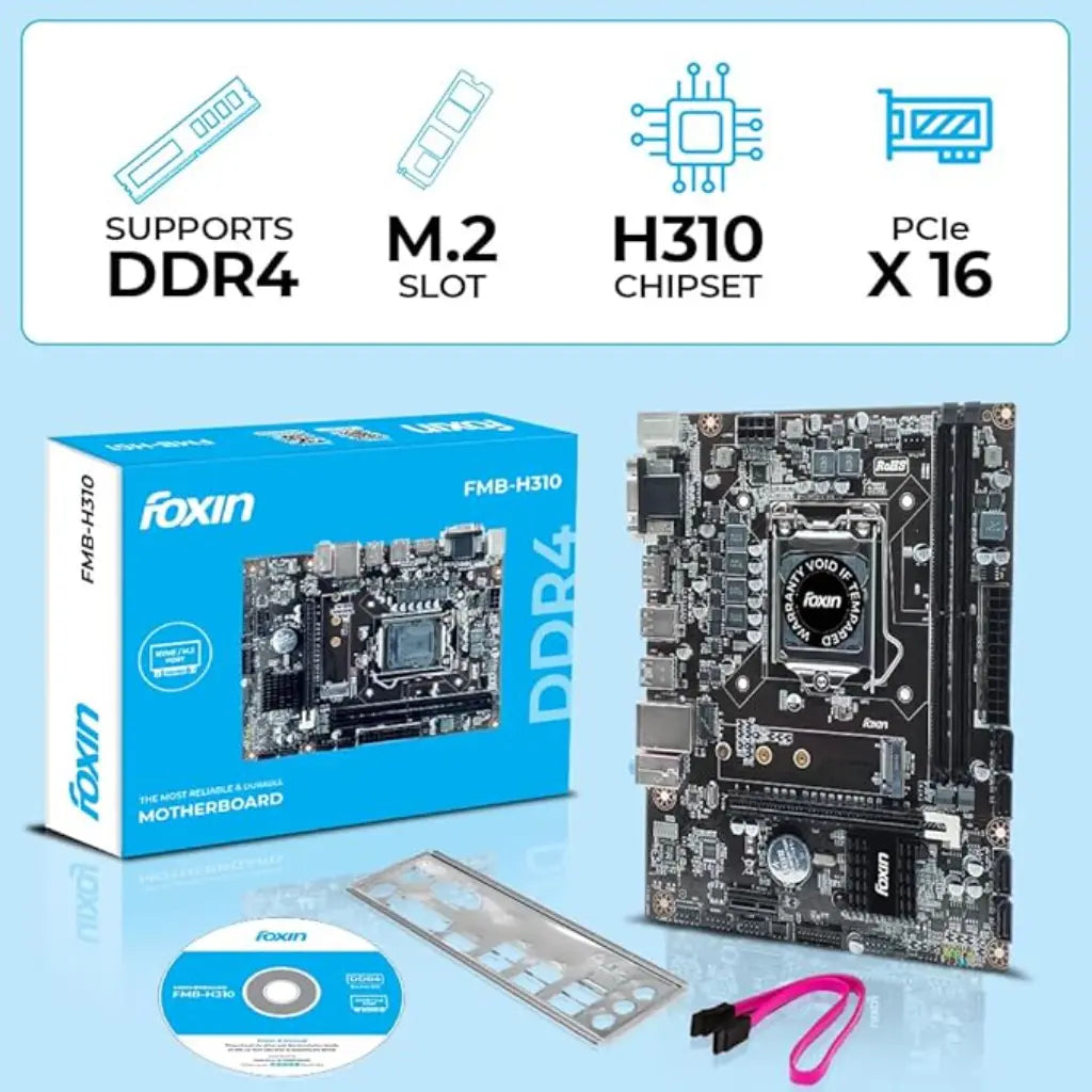 Foxin FMB-H310 PRIME Motherboard with Intel H310 Chipset Dual Channel DDR4-tpstech