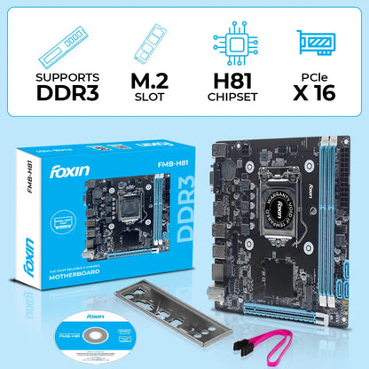 Foxin H81 Prime Intel H81 LGA 1150 DDR3 NVMe NGFF ATX Motherboard-tpstech.in