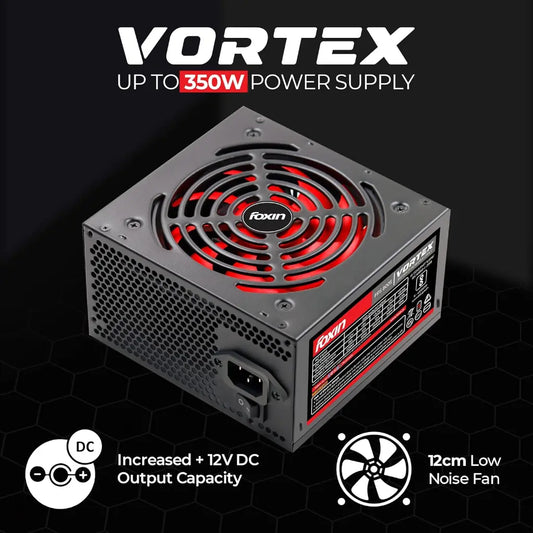 Foxin Vortex FPS‑800S 350W ATX SMPS Power Supply with 120mm Low‑Noise Fan-tpstech.in