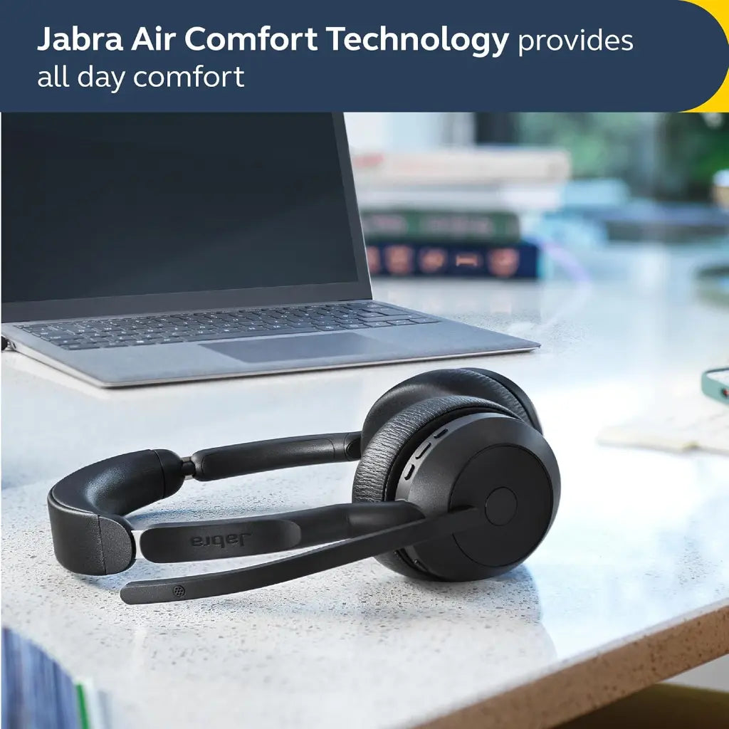 Jabra Evolve2 55 Mono Wireless Bluetooth Headset with USB‑A Adapter-tpstech.in