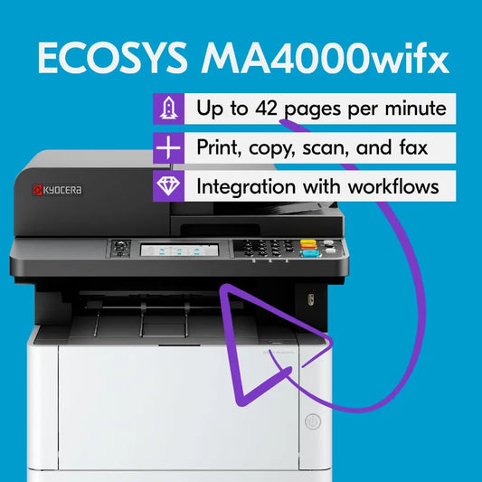 Kyocera ECOSYS MA4000wifx Wireless A4 Monochrome Multifunction Laser Printer with Duplex Printing-tpstech.in