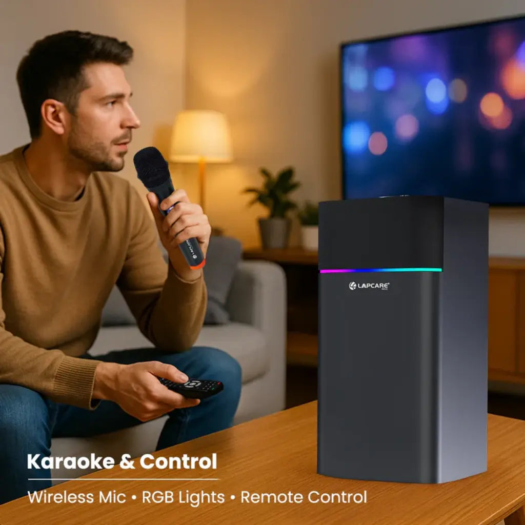 Lapcare Beast Pro LTS-705 120W Tower Party Speaker with RGB Lights BT 5.3 Dual Wireless Mic-tpstech.in