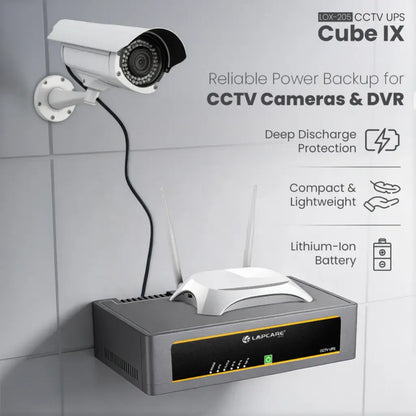Lapcare CUB‑IX LOLCUP9959 12V CCTV UPS with 5.2Ah Lithium‑Ion Battery Backup-tpstech.in