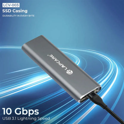 Lapcare LSC-402 Metal M.2 NVMe SSD Casing with Cable Aluminum External Enclosure-tpstech.in