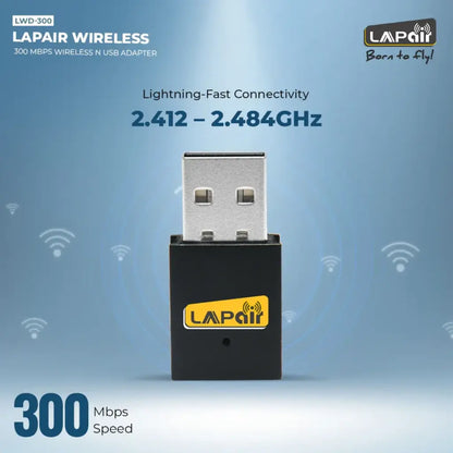 Lapcare LapAir LWD-300 300Mbps Nano Wireless USB 2.0 WiFi Adapter-tpstech.in
