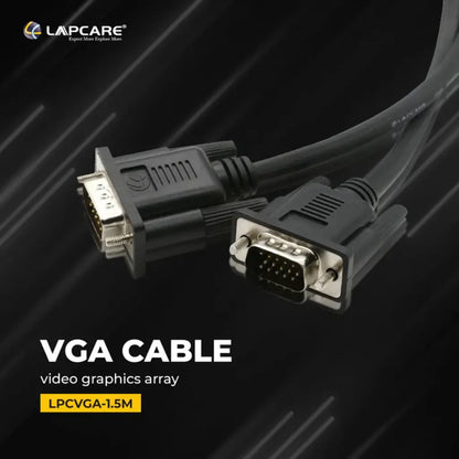 Lapcare Premium VGA Cable 1.5M Male to Male Triple Shielded-tpstech.in