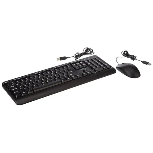 Lenovo 160 1600 DPI USB-A Wired Keyboard & Mouse Combo - Black-tpstech.in