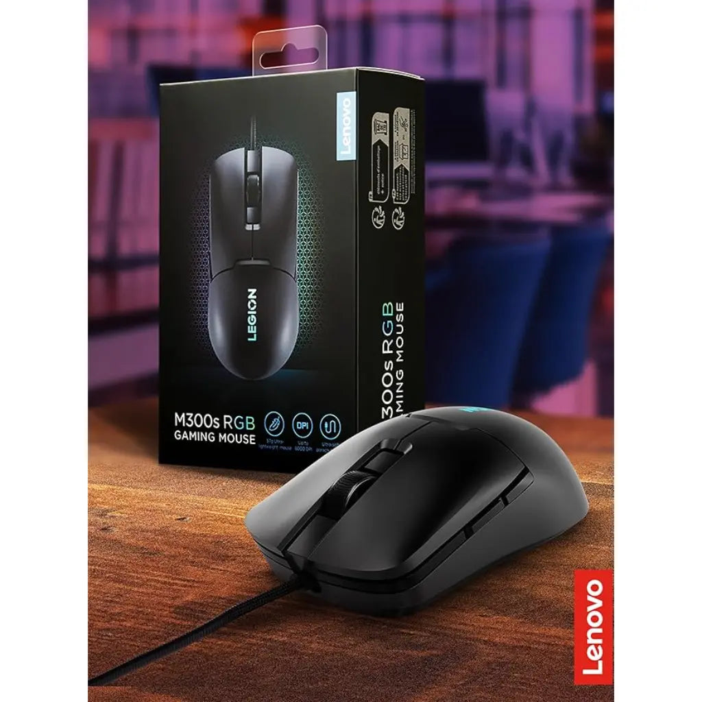 Lenovo Legion M300s 8000 DPI RGB Gaming Mouse - Black-tpstech.in