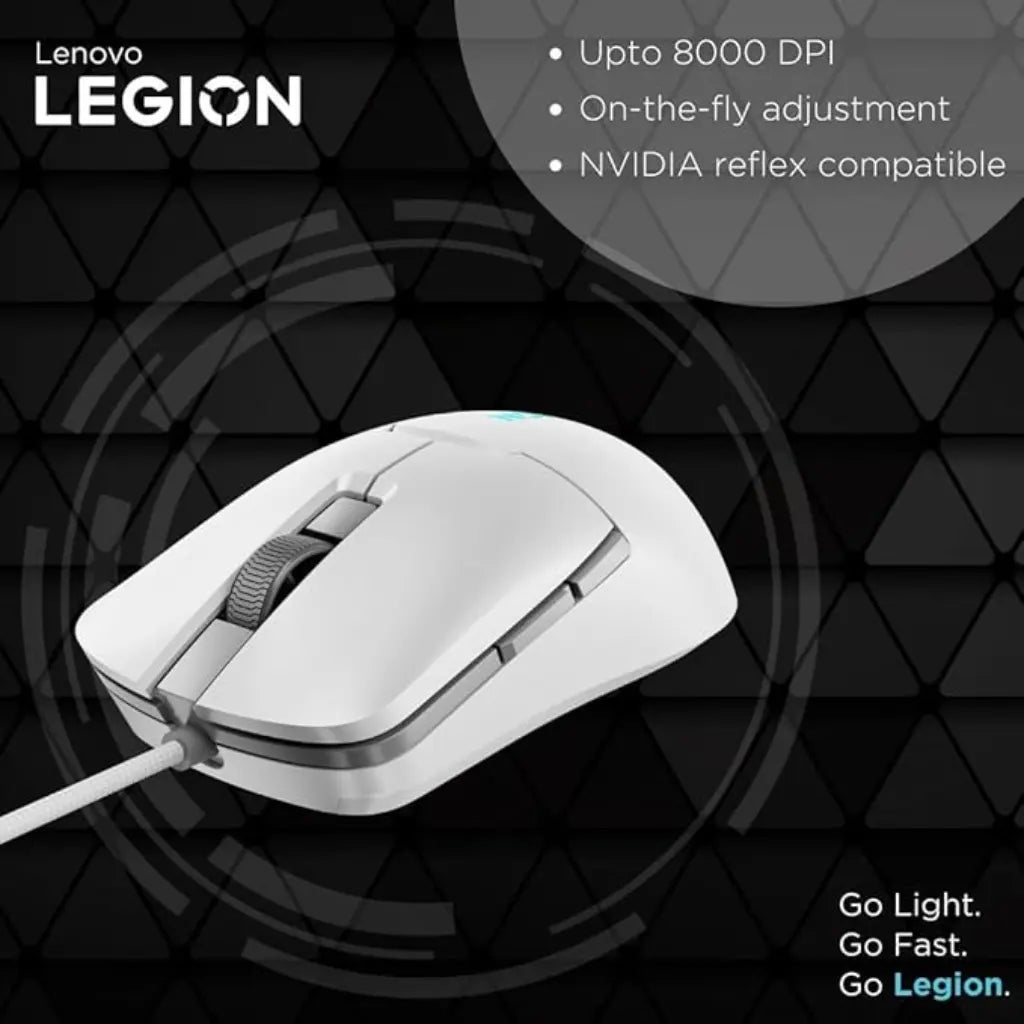 Lenovo Legion M300s 8000 DPI RGB Gaming Mouse - Glacier White-tpstech.in