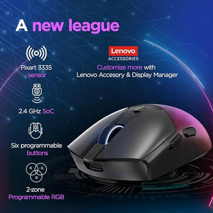 Lenovo Legion M410 16000 DPI Dual Mode Wireless RGB Gaming Mouse-tpstech.in