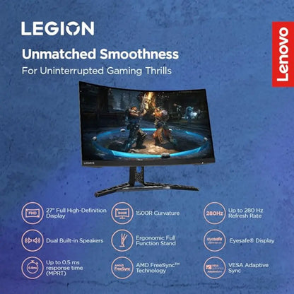 Lenovo Legion R27fc‑30 27″ 280 Hz 0.5 ms Curved FHD Gaming Monitor-tpstech.in