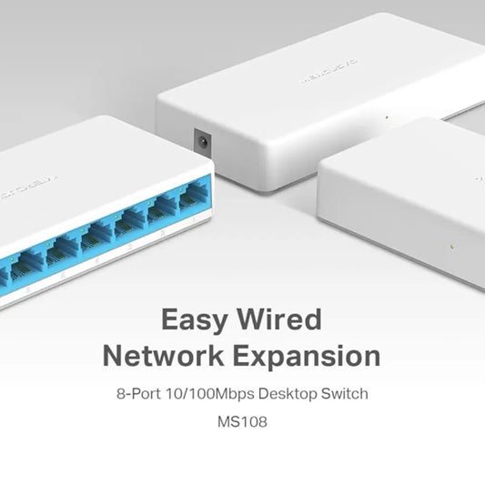 MERCUSYS MS108 8-Port 10/100Mbps Desktop Network Switch-tpstech.in