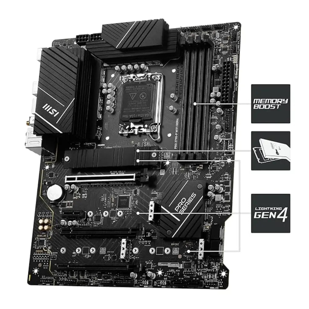 MSI PRO Z790-P WIFI 6E Intel Z790 LGA1700 DDR4 ATX Motherboard-tpstech.in