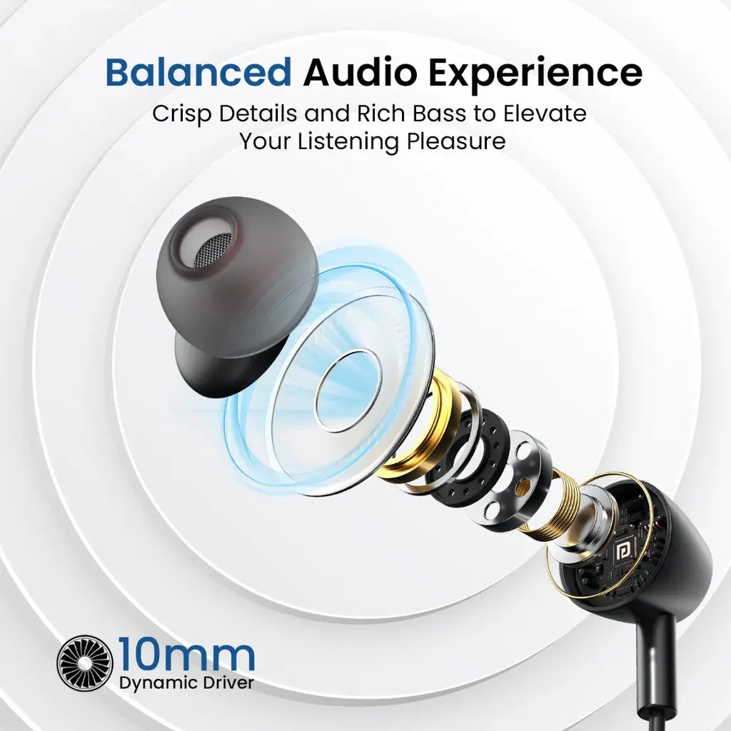 Portronics Harmonics Z10 Wireless Neckband Bluetooth 5.3 with 35 Hour Playtime-tpstech.in