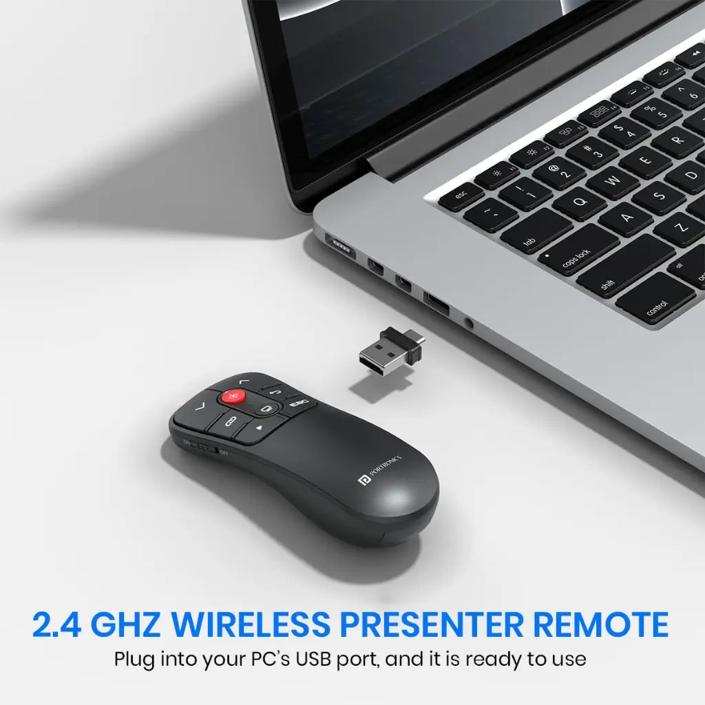 Portronics SlideMate POR 2188 Wireless Presenter Remote with Red Laser-tpstech.in