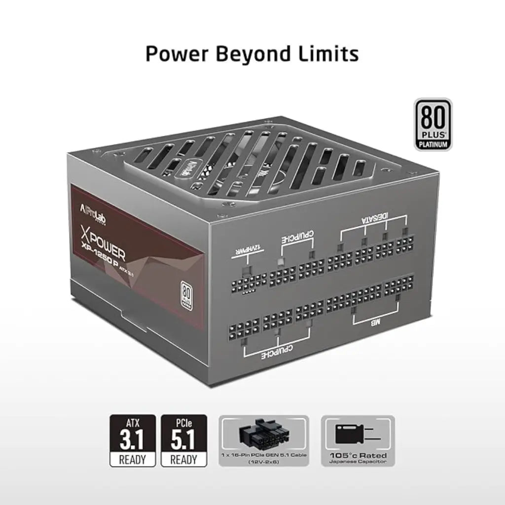 Prolab XPower XP-1250P 1250W 80+ Platinum Fully Modular ATX 3.1 Power Supply-tpstech.in