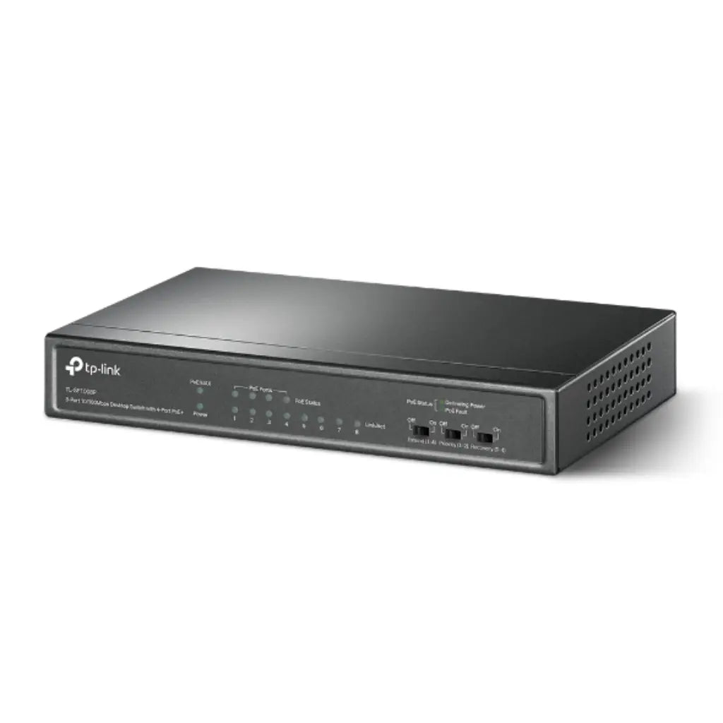 TP-Link TL-SF1008P V7 8-Port 10/100Mbps Desktop Switch with 4 PoE+ Ports-tpstech.in