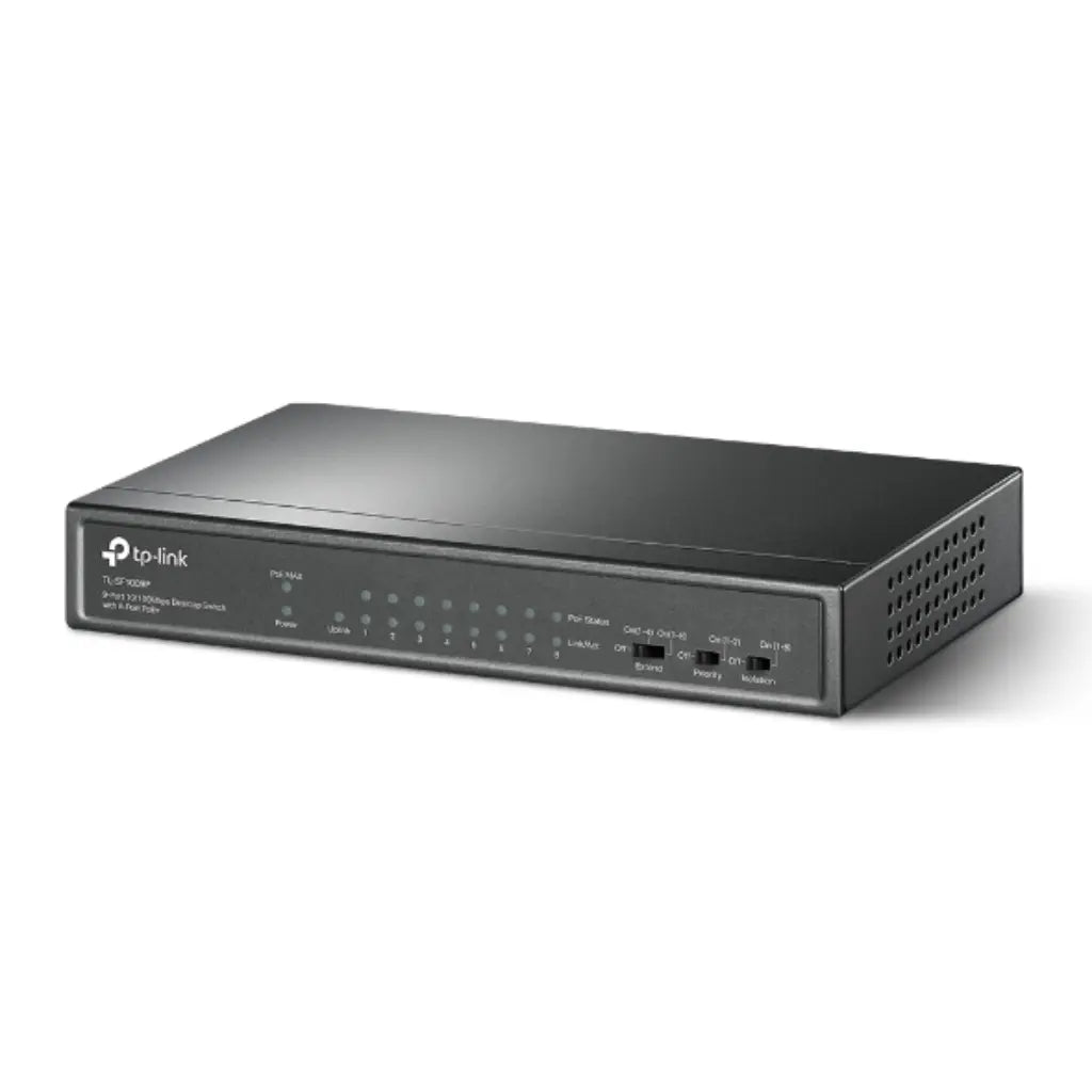 TP-Link TL-SF1009P 9-Port 10/100Mbps Desktop Switch with 8 PoE+ Ports-tpstech.in