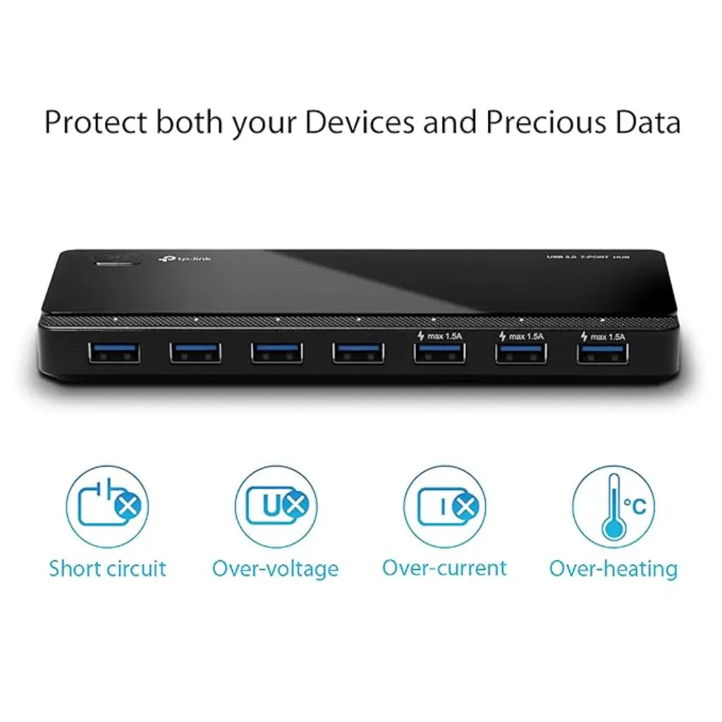 TP-Link UH700 USB 3.0 7-Port Hub with 5V/1.5A Fast Charging-tpstech.in