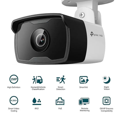 TP-Link VIGI C320I 2MP Outdoor IR Bullet Network Camera Built-In Microphone IP67 Weatherproof-tpstech.in