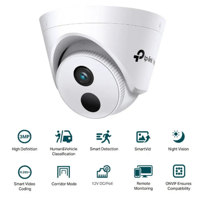 TP-Link VIGI C430I 3MP 2.8mm IR Turret Network Camera with AI Detection and PoE-tpstech.in