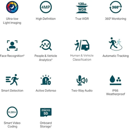 TP-Link VIGI C540S (4mm) Pan/Tilt 4MP Outdoor ColorPro Night Vision 360° Monitoring, Smart Detection & IP66 Waterproof-tpstech.in