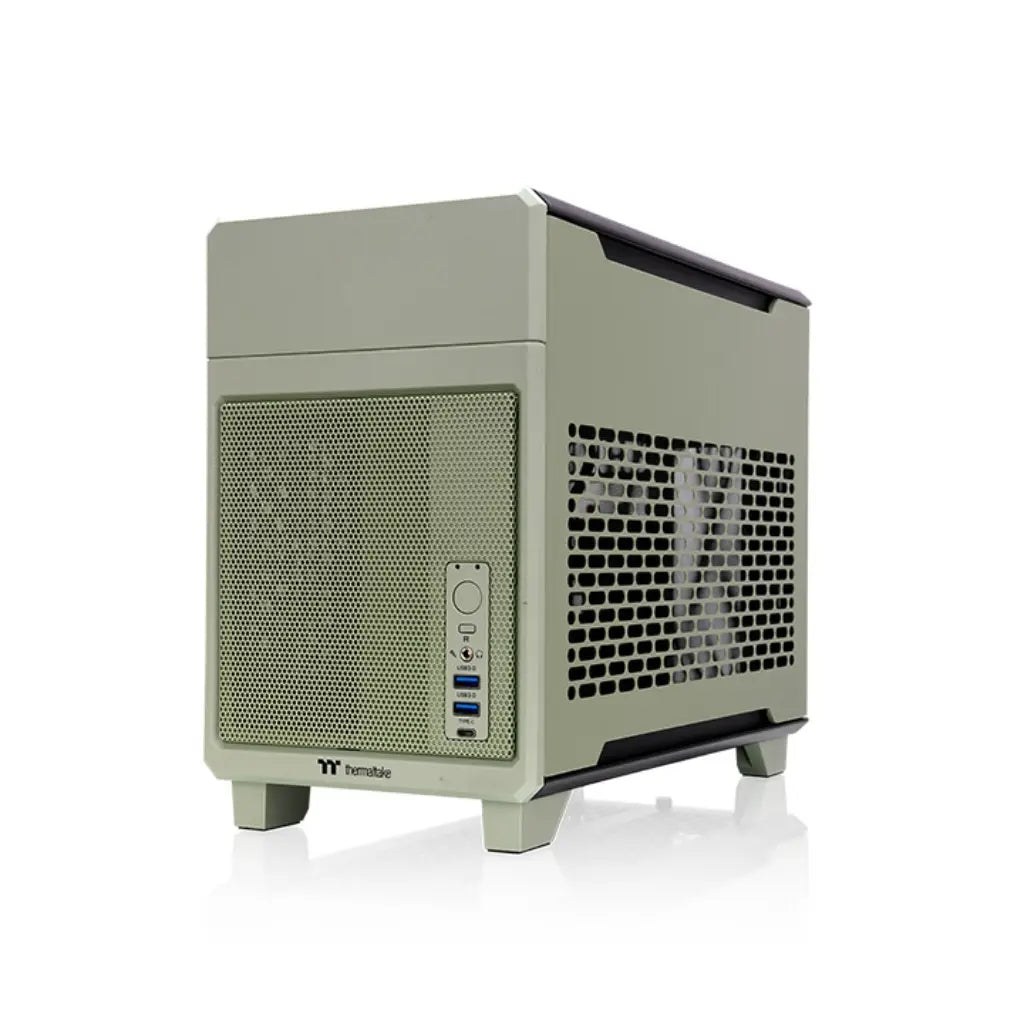 Thermaltake TR100 Mini-ITX Dual-Chamber Computer Case with PCIe 4.0 Riser - Matcha Green-tpstech.in