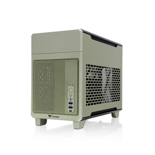 Thermaltake TR100 Mini-ITX Dual-Chamber Computer Case with PCIe 4.0 Riser - Matcha Green-tpstech.in