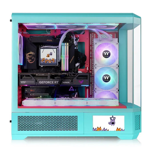 Thermaltake View 600 TG E-ATX Full Tower 4 Tempered Glass Panels Computer Case - Mint Strawberry-tpstech.in