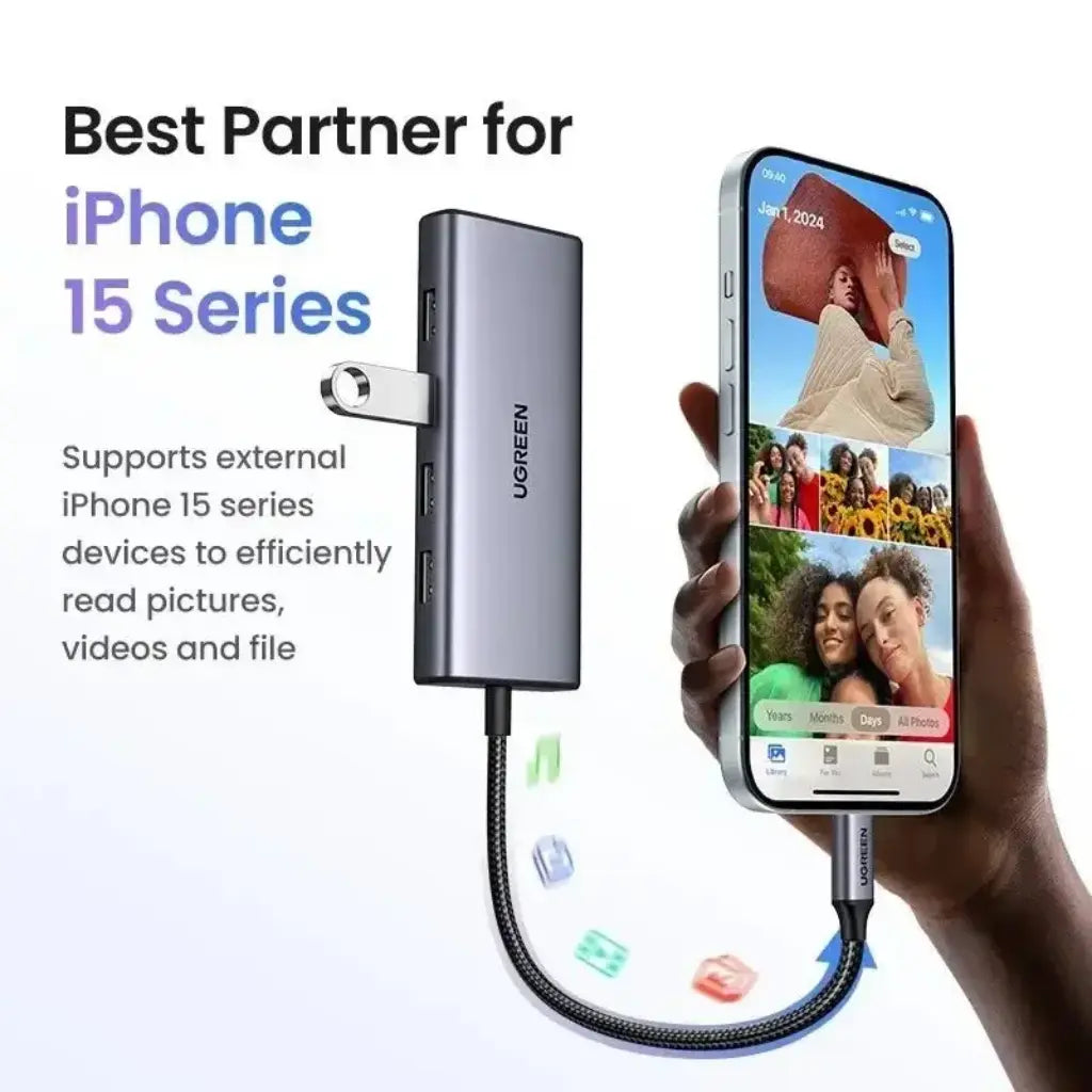 Ugreen 45379 USB-C Hub 7 in 1 Dual 4K HDMI 100W PD 10Gbps Data Ports-tpstech.in