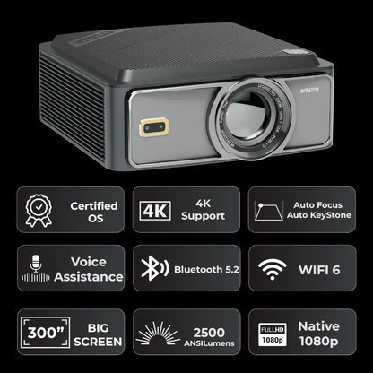 WZATCO Legend Pro Certified 4K HDR Smart Projector with Google TV Wi‑Fi 6-tpstech.in